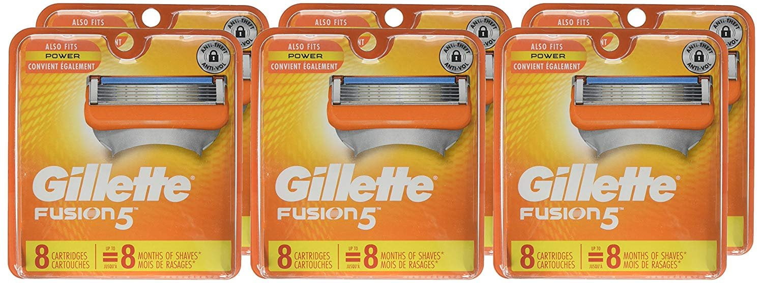 Gillette Fusion 5 Power Cartridges 8 ea (Pack of 6)
