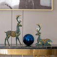 thumbnail image 4 of Estatuilla de Reno Fernando 2 uds Escultura de ciervo con bola de cristal VERDE 16cmx26cm 18cmx16cm, 4 of 8