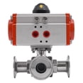 thumbnail image 6 of Fichiouy 1" T Type Tri Clamp Sanitary Pneumatic Ball Valve 3-Way Stainless Steel 304, 6 of 10
