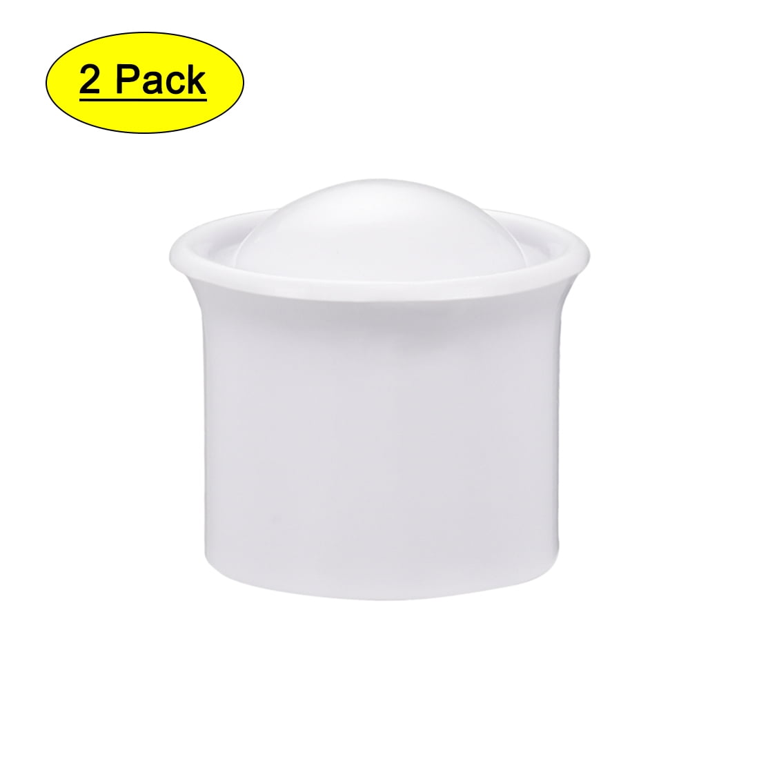 Curtain Rod Cap Finials Plastic Drapery Rail Ends 1.42" x 1.54" 2Pcs