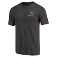 thumbnail image 2 of Men's Black San Jose Sharks Primary Logo Left Chest Distressed Tri-Blend T-Shirt, 2 of 3