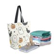 thumbnail image 2 of FORMRS Womens Canvas Tote Bag with Zipper Inner Pocket Shoulder Handbag, Halloween Happy Ghosts, 2 of 7