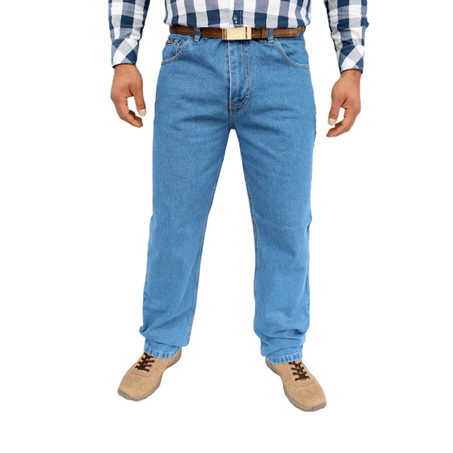 Pantalón de mezclilla rígida John Silver Corte recto tipo vaquero Color azul claro