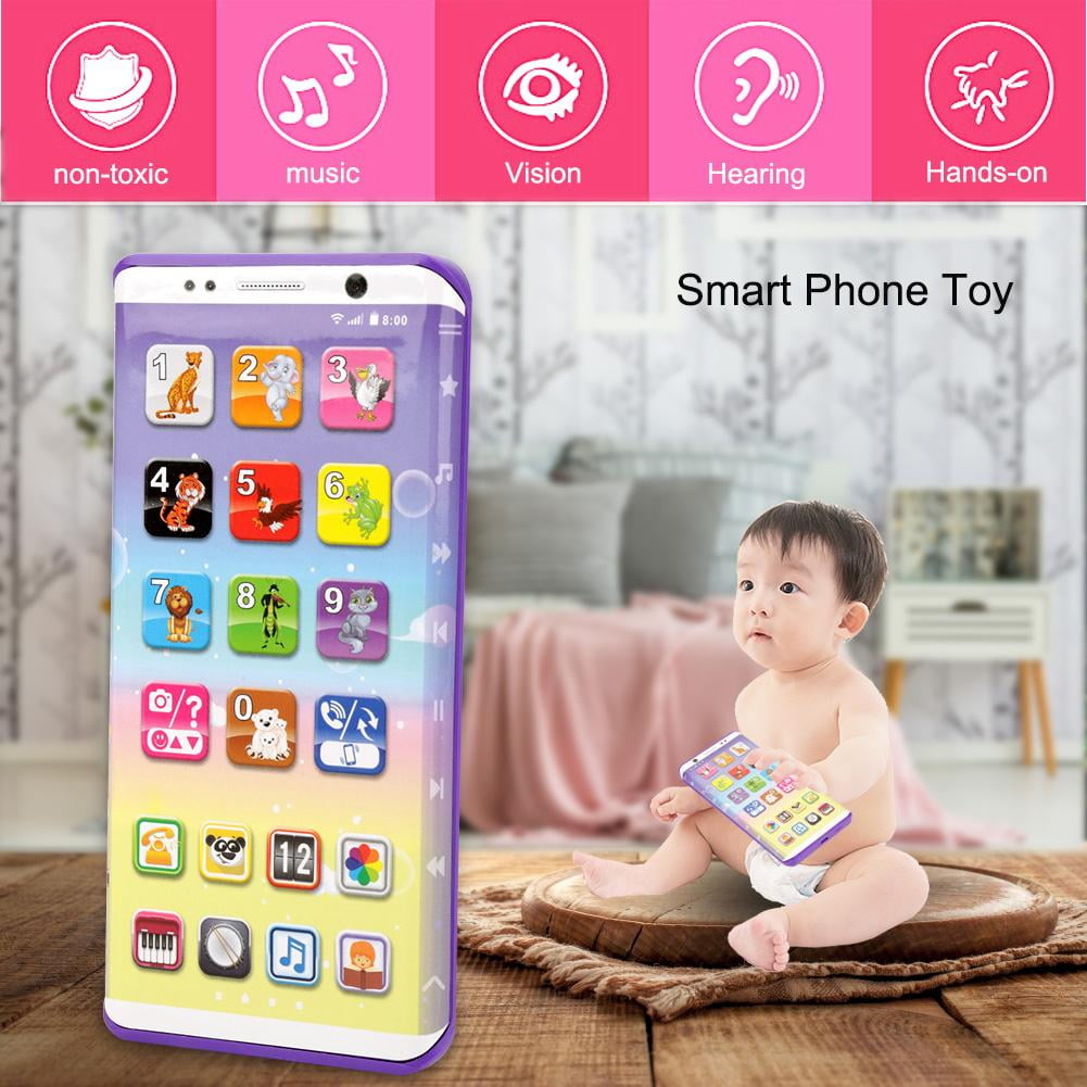 Touch Screen Baby Phone Toy Baby Phone Swipe Smart Phone Kid Pretend Purple Toys 