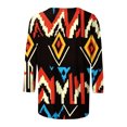 thumbnail image 4 of CYMMPU T-Shirts 3/4 Sleeve Blouses for Women Dressy Casual Geometric Printed Loose Fit Spring Tops Summer Trendy Shirts Crew Neck Western T-Shirts Multicolor XXXXXL, 4 of 5