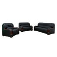 thumbnail image 3 of Cystal Genuine leather 3 Pieces Living Room Sofa Set (Maroon Red), 3 of 6