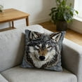 thumbnail image 2 of Animal Wolves Throw Pillowcases 18x18 Inch Embroidery-Like Pillow Cover, Wolf Square Cushion Case for Bedroom, Living Room, Sofa, Car, Home Decor(1 PCS), 2 of 2