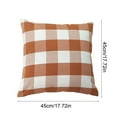 thumbnail image 2 of Autumn Plaid Pillow Cover Orange Decorative Throw for Sofa Couch Breathable Fabric Home Decor Accent, 2 of 6