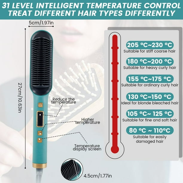 Ideal temperature for hair straightening brush sales
