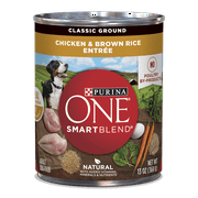 (12 Pack) Purina ONE SmartBlend Natural Classic Ground Chicken & Brown Rice Entree Adult Wet Dog Food - (12) 13 oz. Cans