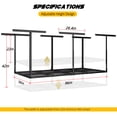 thumbnail image 2 of YOHKOH 3 x 8FT Overhead Garage Storage Rack, Adjustable Ceiling Storage Racks, Garage Shelving Heavy Duty Storage Organizer System,600lbs Weight Capacity (Black), 2 of 8