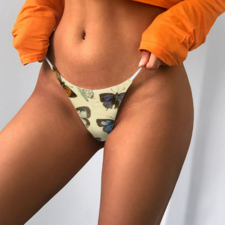 Fashion Print String Thong for Women Low Waist T-Back Underwear Bikini  Panties Sexy Seamless G-Strings Undies
