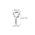 thumbnail image 2 of Uxcell Small Screw Eye Pins Hooks Mini Eyelets Screws Threaded Self Tapping Screw Nickel Silver 5x10x1.2mm, 2 of 5
