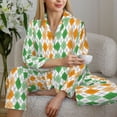 thumbnail image 6 of Sikiie St. Patrick's day argyle Pajamas Set Long Sleeve Sleepwear Womens Button Down Nightwear Pj Sets-Medium, 6 of 7