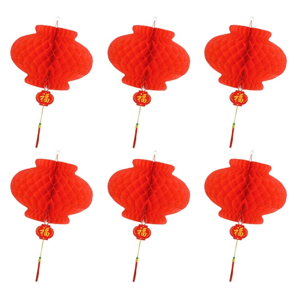 LABSERRON 60Pcs Red Plastic Paper Lanterns for Spring Festival Decor and Wedding Birthday Party 5.1x5.1x7.9in