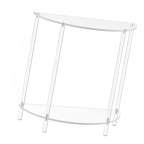 Elegant Sturdy Acrylic Two Tiers Side Table Accessory for Bedrooms or Living Rooms Enhances Home Organization