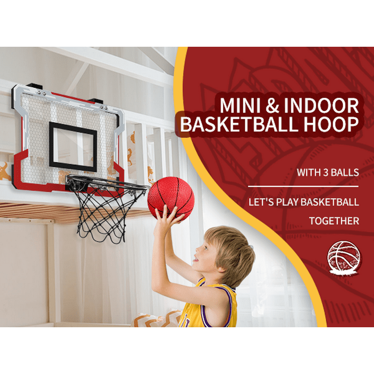 LotFancy Indoor Mini Basketball Hoop Set for Kids Teens Adults, 3