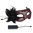 thumbnail image 3 of JenniWears LED Light Up Sheer Lace Venetian Mask Floral Mardi Gras Masquerade Costume Pink, 3 of 3