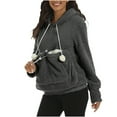 thumbnail image 6 of Tuphregyow Women's Comfy Drawstring Fleece Hoodies Clearance Thicken Long Sleeve Knit Pullover Solid Trendy Fashion with Pockets Tops Cute Soft Dark Gray M, 6 of 8