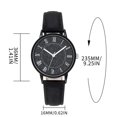 thumbnail image 2 of Simple Black Background Large Dial Glass Mirror Watch Ladies Star Quartz Watch Frosted Leather Wristwatch, 2 of 4
