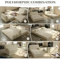 thumbnail image 4 of 81.5'' Sofa Bed Convertible Sleeper Sofa, Akaber Oversized Pull Out Couch with Fixed-Shape Frame, 2 Pillows, Corduroy Plush Lounge for Living Room, 4 of 7