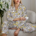 thumbnail image 6 of Hirioo cute rat with cheese for Women's Pajama Sets 2 Piece Pjs Women's Long-Sleeved Pajama Set Button Down Sleepwear,S-XXL-Large, 6 of 7