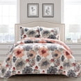thumbnail image 2 of Maison Rouge Levine Reversible Floral/ Damask 3-piece Quilt Set Yellow & Gray King Polyester Adult Cotton Floral Floral, 2 of 5