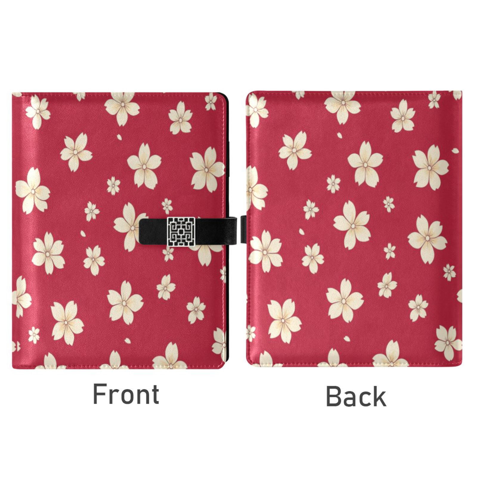 Premium Faux Leather Notebook - Refillable, Multi-Functional Organizer, 23.3x17cm, All-Season Use，Many Small Flower Stickers