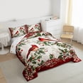thumbnail image 3 of Manfei Merry Xmas Bedding Comforter Set,Christmas Cardinals Twin Comforter Sets,Retro Red Berry Bedding Set For Men Women,Luxury Bedroom Decor Reversible,2 Pieces, 3 of 8