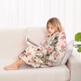 thumbnail image 4 of Shepherd Dog and Flower Floral Blanket Hoodies for Kids 6-13YR Oversize Wearable Blanket Hoodies for Boys Girls Teens, 4 of 7