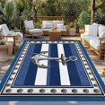 thumbnail image 2 of Navy Blue Anchor Outdoor Rug for Patio/Deck/Porch, Non-Slip Large Area Rug 6 x 9 Ft, Nautical Summer Beach Coastal Ocean Indoor Outdoor Rugs Washable Area Rugs, Reversible Camping Rug Carpet Runner, 2 of 8