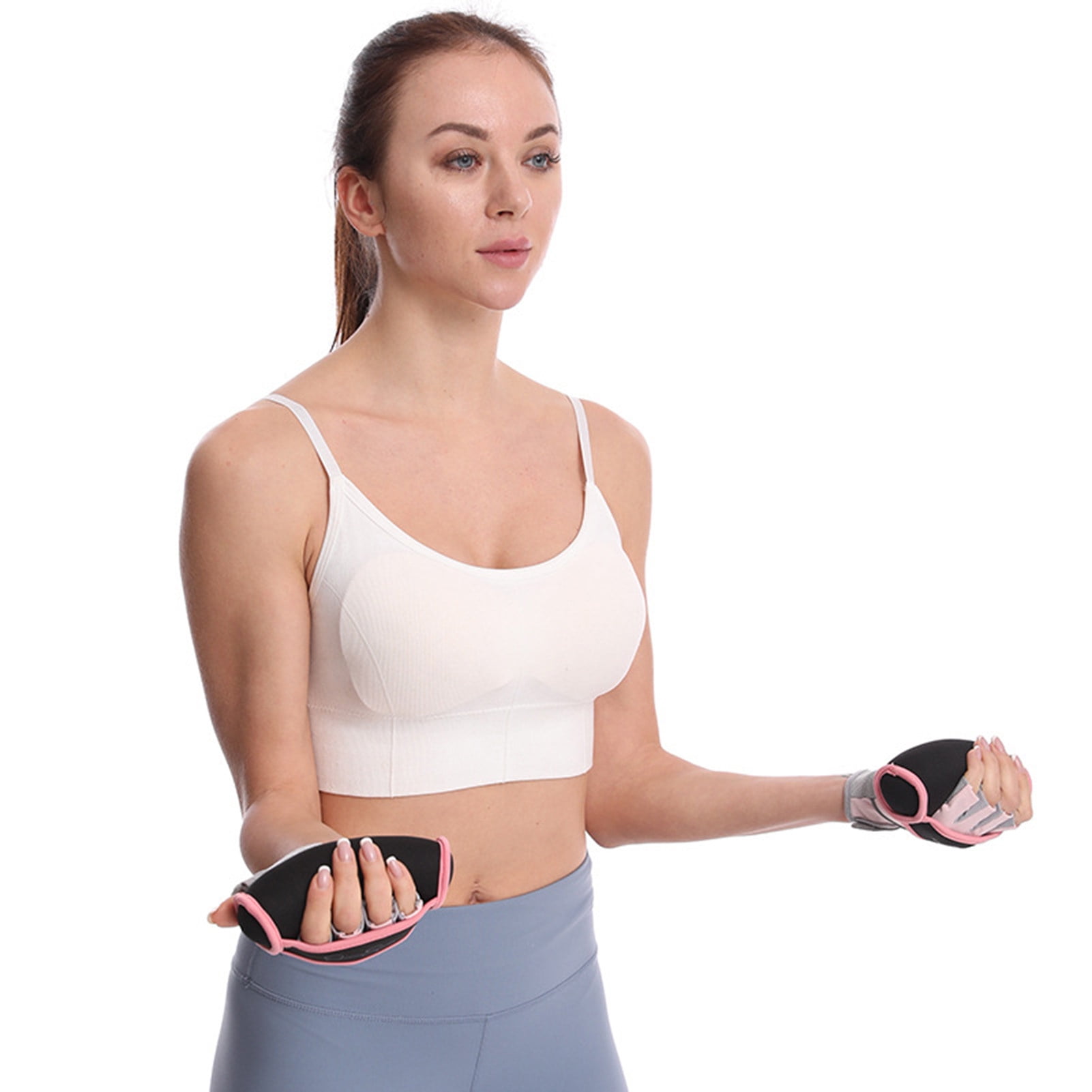 Sportteer Hand Weights Dumbbell Set with Strap, Reusable, Pink, 1 lb (2 Count)