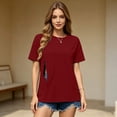 thumbnail image 6 of WAGUTH Women's Maternity T-Shirt Side Zip Nursing Short Sleeve Breastfeeding Tops Loose Stretch Casual Tunic Blouses for Pregnancy Moms,Wine,S, 6 of 8