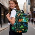 thumbnail image 5 of Yuyamidu Cartoon Dinosaur Backpack for Kids 5-7 Boys Girls Kindergarten to 2nd Grade, 17 Inch Lightweight Waterproof Multi-Pocket Bookbag with Padded Adjustable Straps Back to School Gifts, 5 of 8