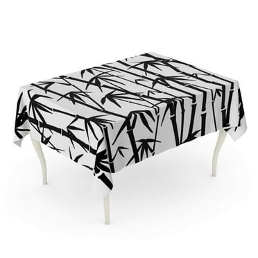 SIDONKU Tree in Black and White of The Bamboo Stalks Pattern Tablecloth Table Desk Cover Home Party Decor 60x84 inch