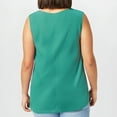 thumbnail image 4 of Fanxing Womens Plus Size Tank Tops Loose Fit Sleeveless Tunic Shirts Dressy Casual Swing Tees Solid Color Pleated Tanks Shirt Green,2XL, 4 of 8