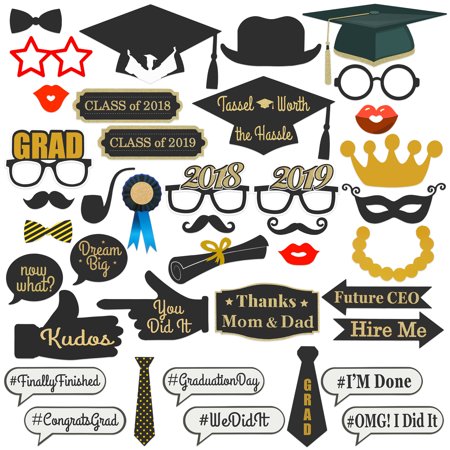 Clearsonic Booth - Best Choice Products DIY 38 Piece 2019 Graduation Photo Booth Props