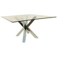 thumbnail image 2 of Pemberly Row 60'' Clear Square Glass Dining Table Stainless Steel Base, 2 of 4