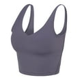 thumbnail image 4 of M&M SCRUBS Women’s Longline Wirefree Padded Medium Support Sports Bra (Medium, Charcoal), 4 of 5