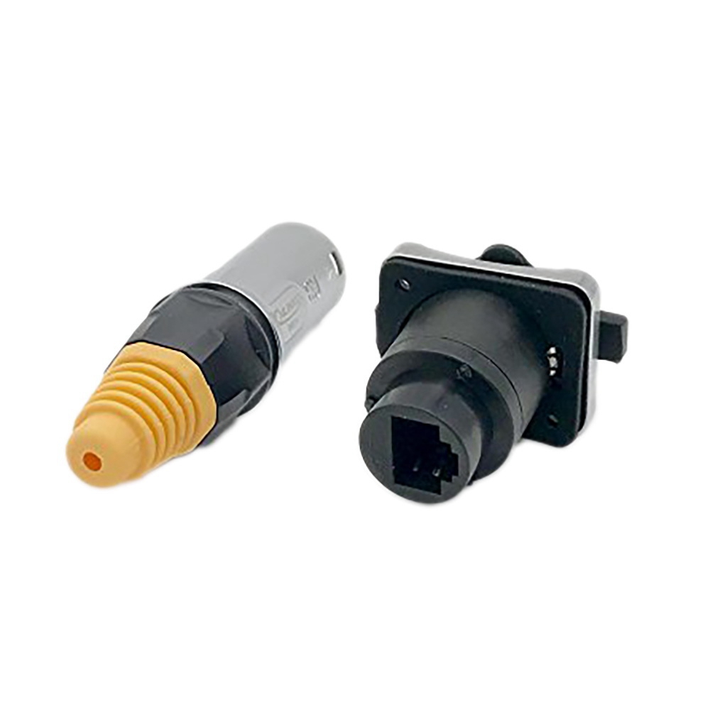 RJ45 Industrial Circular Connector Male Plug and Female Panel