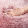 thumbnail image 4 of Soft Fluffy Faux Sheepskin Fur Area Rug, Home Decorative Indoor Floor Mat, Rectangle Pink, 3 x 5 Feet, 4 of 4