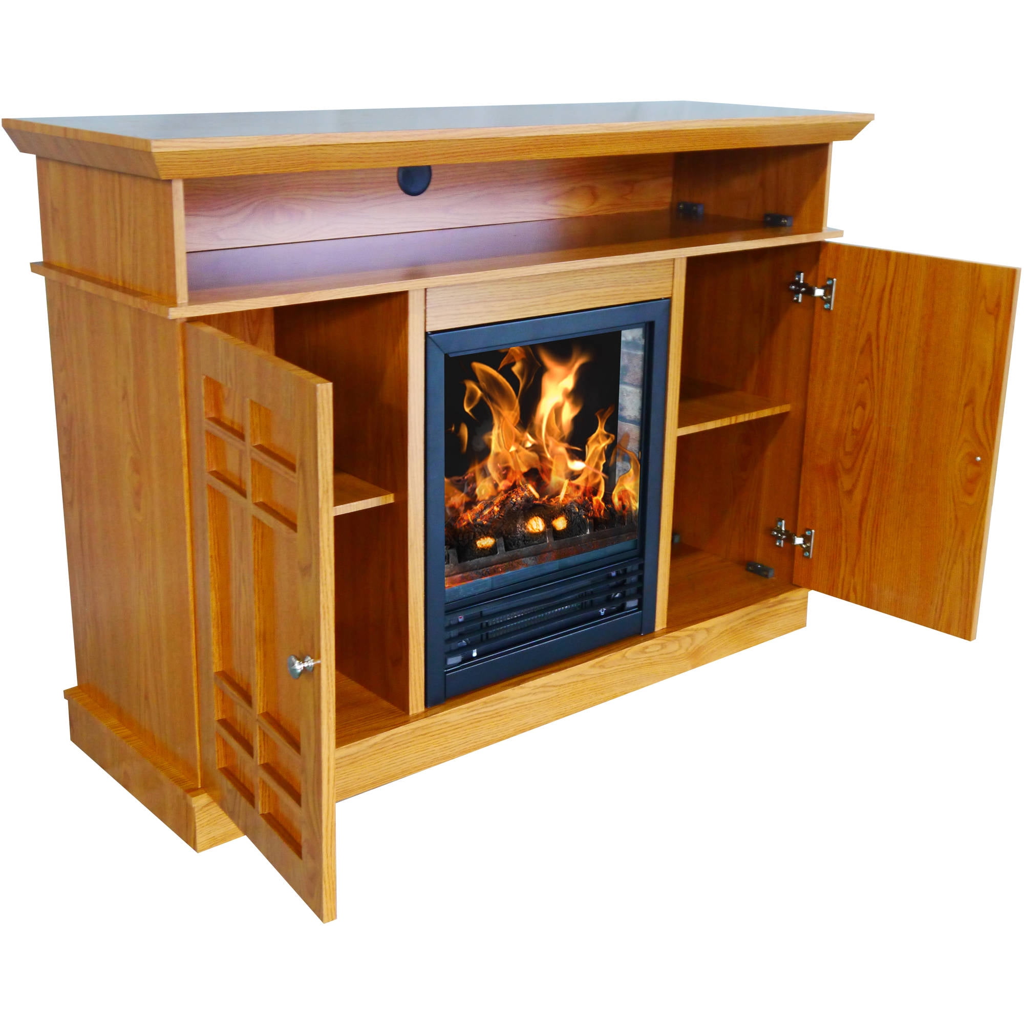 Décor Flame Bailey 48 Media Fireplace For Tvs Up To 55 Honey Oak