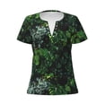 thumbnail image 3 of Naloa Lush Foliage Green Plant Print T-Shirts Short Sleeve V Neck Tees for Women Fashion Tops Trendy Lightweight Soft Casual Summer Outfits Clothes, 3 of 5