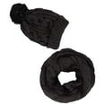 thumbnail image 6 of Cable Knit 2 Pair Faux Fur Beanie Hat and Infinity Loop Scarf Set, 6 of 8