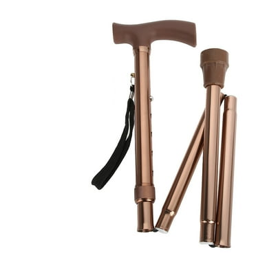 Guide Walking Stick,Alloy Foldable Elderly Safety Walking Stick Guide Blind Cane Crutch Bronze Adjustable Length， Foldable Walking Stick