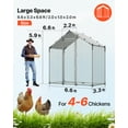 thumbnail image 2 of VEVOR Large Metal Chicken Coop,6.6 x 3.3 x 6.6 ft, Walk-in Chicken Run House with Waterproof Cover & Sturdy Frame, Spire Roof Poultry Cage Duck Pen for Rabbit Hen Goose Outdoor Backyard Farm Use, 2 of 9