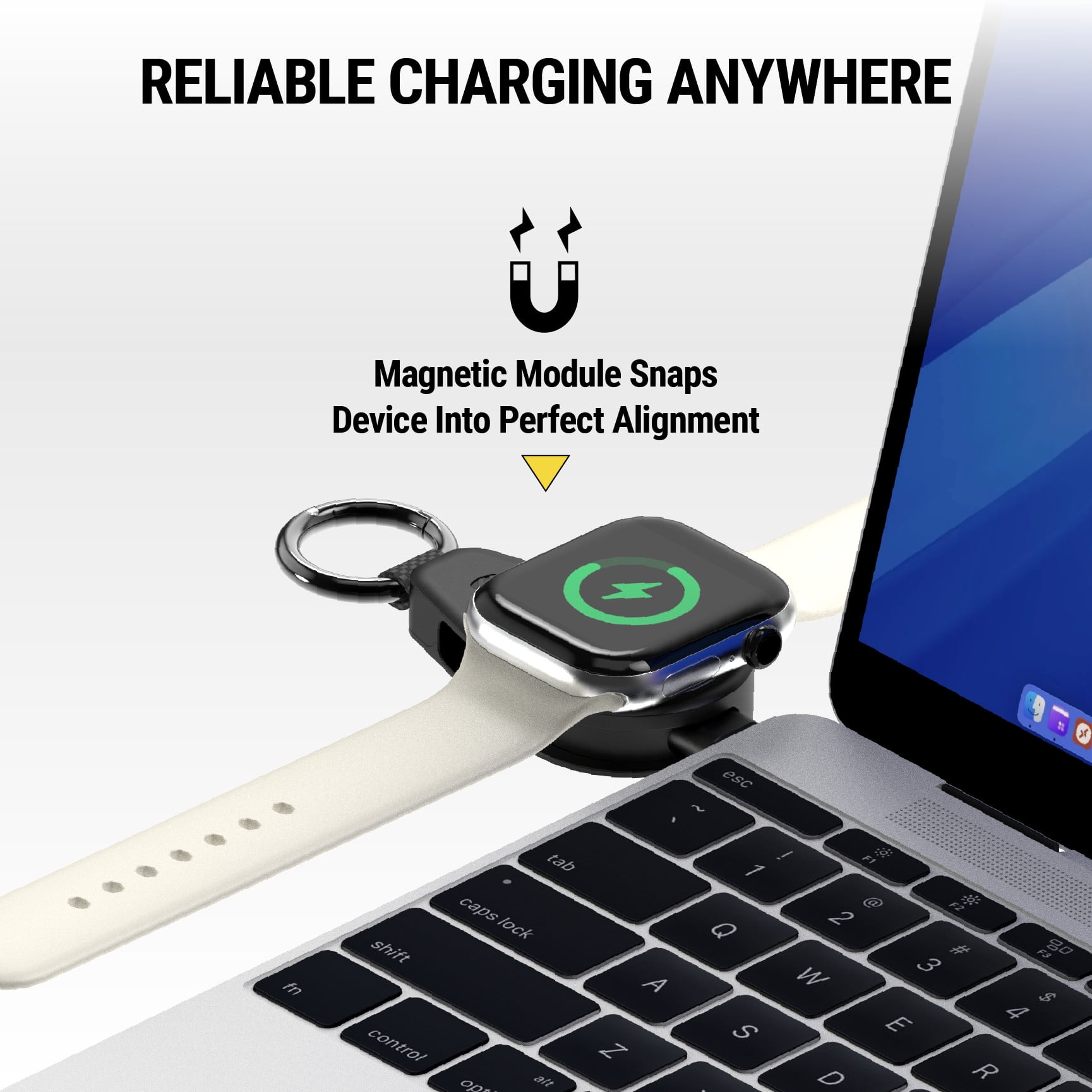 Scosche AWADPF-RP USB-C Wireless Magnetic Portable Travel Charger for Select Apple Watches