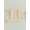 thumbnail image 4 of Bagilaanoe Toddler Baby Girl Knitted Sweater Long Sleeve Letter Embroidery Pullover 6M 12M 2T 3T 4T 5T 6T Kids Warm Jumpers Tops Fall Loose Knitwear, 4 of 9