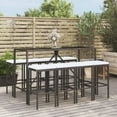 thumbnail image 4 of vidaXL 11 Piece Patio Bar Set with Cushions Black Poly Rattan, 4 of 16