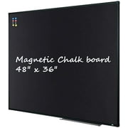 Lockways Magnetic Black Chalkboard, 48" x 36", Black Aluminium Frame